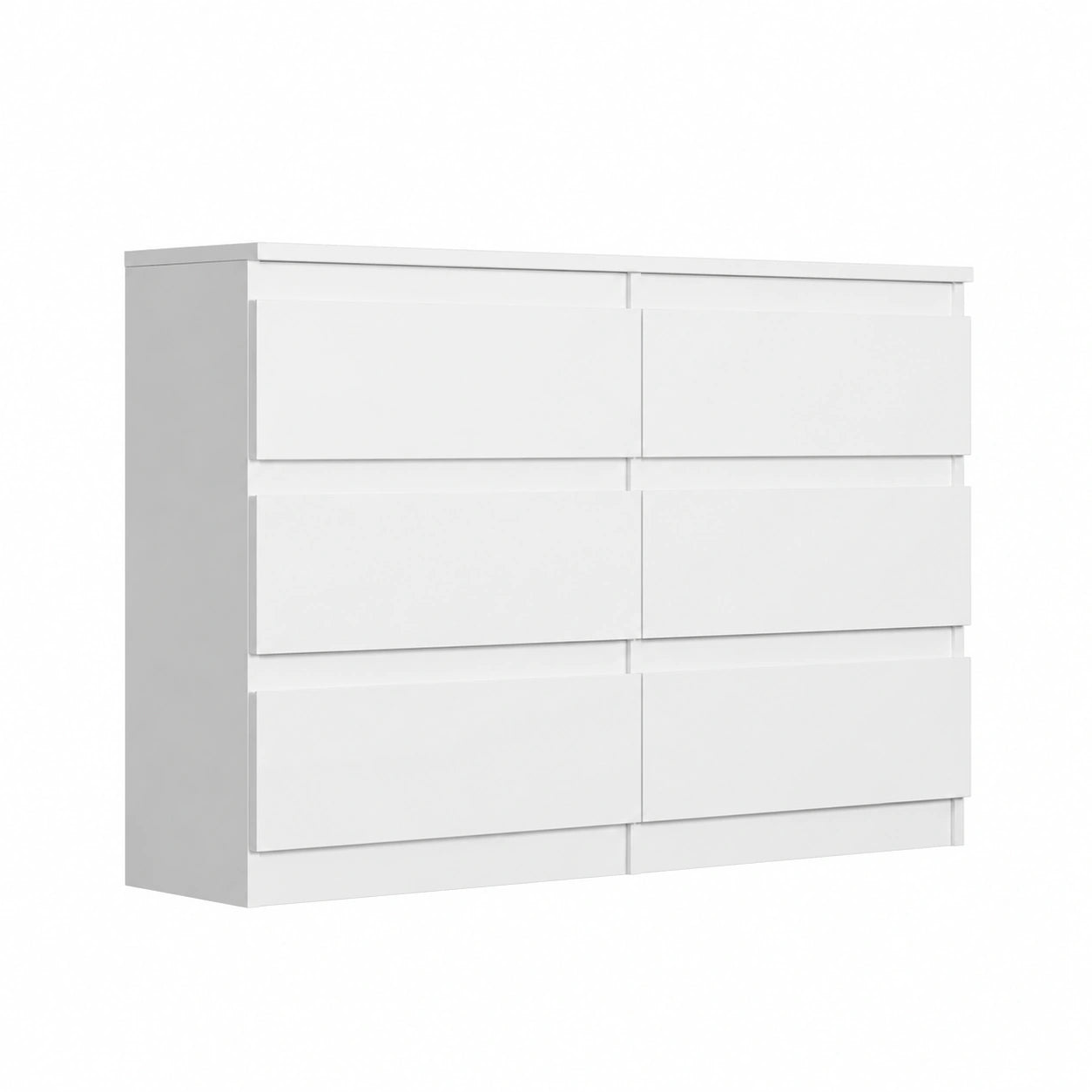 Commode, avec rangement, avec tiroirs, en panneaux de bois, coloris blanc, 120 x 30 x 77 cm, pour la chambre ou le salon
