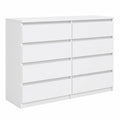 Commode, avec rangement, avec tiroirs, 120 x 39 x 78,5 cm, coloris blanc, pour la chambre ou le salon