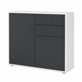 Commode, avec tiroirs, avec portes, coloris noir et blanc, 79 x 74 x 36 cm, pour la chambre ou le salon