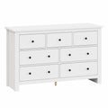 Commode, avec tiroirs, coloris blanc, 152 x 40 x 89 cm, pour la chambre ou le salon