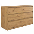 Commode, avec rangement, avec tiroirs, en chêne, 120 x 40 x 73,5 cm, pour la chambre ou le salon