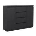 Commode, avec tiroirs, avec portes, coloris noir, pour la chambre ou le salon