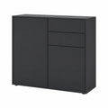 Commode, avec tiroirs, avec portes, coloris noir, 79 x 74 x 36 cm, pour la chambre ou le salon