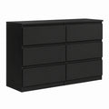 Commode, avec rangement, avec tiroirs, coloris noir, 138,5 x 78,5 x 39 cm, pour la chambre ou le salon