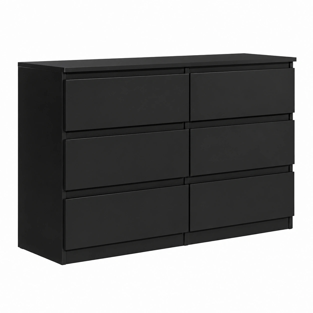 Commode, avec rangement, avec tiroirs, coloris noir, 138,5 x 78,5 x 39 cm, pour la chambre ou le salon