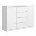 Commode, avec rangement, avec tiroirs, avec portes, coloris blanc, pour la chambre ou le salon