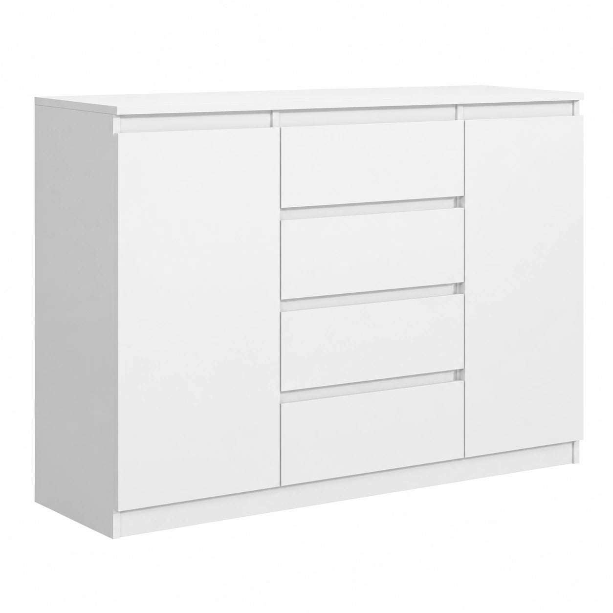 Commode, avec rangement, avec tiroirs, avec portes, coloris blanc, pour la chambre ou le salon