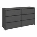 Commode, avec rangement, avec tiroirs, coloris anthracite, 48 x 77,6 cm, pour la chambre ou le salon