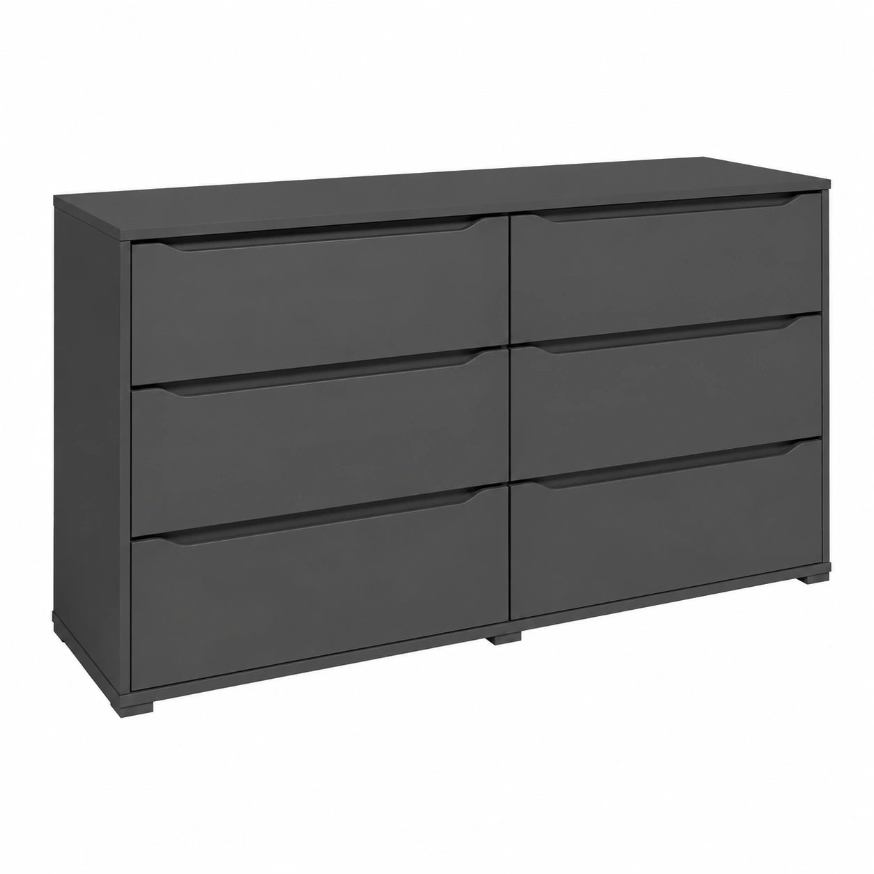 Commode, avec rangement, avec tiroirs, coloris anthracite, 48 x 77,6 cm, pour la chambre ou le salon