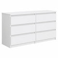 Commode, avec rangement, avec tiroirs, coloris blanc, 120 x 39 x 78,5 cm, pour la chambre ou le salon