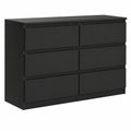Commode, avec rangement, avec tiroirs, coloris noir, 120 x 39 x 78,5 cm, pour la chambre ou le salon