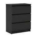 Armoire, avec rangement, avec tiroirs, coloris noir, 60 x 35 x 76 cm, pour la chambre
