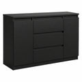Commode, avec rangement, avec tiroirs, avec portes, 140 x 78,2 x 39 cm, coloris noir, pour la chambre ou le salon