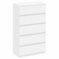 Commode, avec tiroirs, avec dispositif anti-basculement, coloris blanc, 55 x 33 x 100 cm, pour la chambre ou le salon