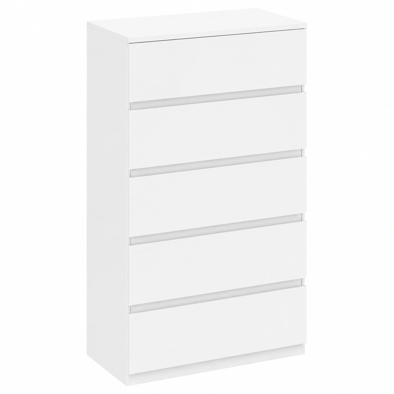 Commode, avec tiroirs, avec dispositif anti-basculement, coloris blanc, 55 x 33 x 100 cm, pour la chambre ou le salon