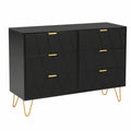 Armoire, avec rangement, avec tiroirs, 100 x 34 x 73 cm, coloris noir, pour la chambre