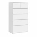 Commode, avec tiroirs, 60 x 40 x 119 cm, coloris blanc, pour la chambre ou le salon