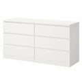 Commode, avec tiroirs, coloris blanc, 160 x 78 cm, pour la chambre ou le salon
