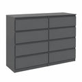 Armoire, avec tiroirs, 120 x 101,5 x 39 cm, coloris anthracite, pour la chambre