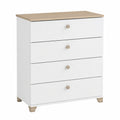 Commode, avec tiroirs, en chêne, coloris blanc, pour la chambre ou le salon