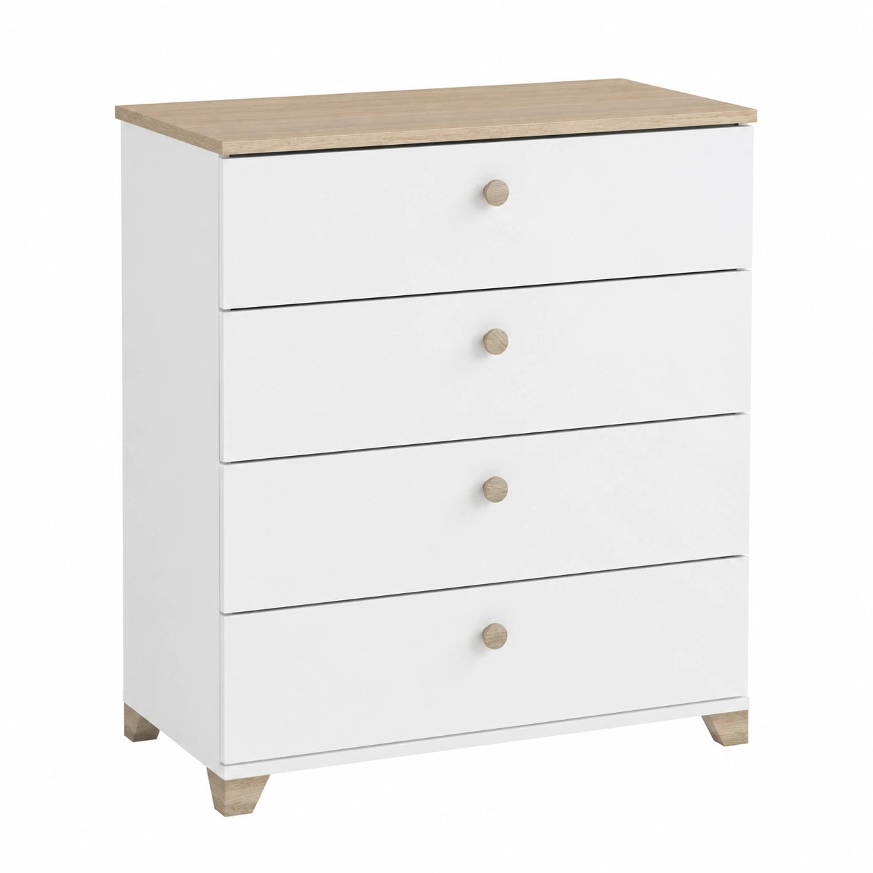 Commode, avec tiroirs, en chêne, coloris blanc, pour la chambre ou le salon