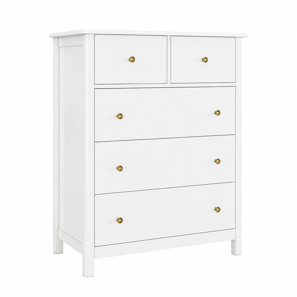 Commode, avec rangement, avec tiroirs, coloris blanc, 75,5 x 39,5 x 94,5 cm, pour la chambre ou le salon