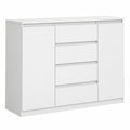 Commode, avec rangement, avec tiroirs, avec portes, coloris blanc, pour la chambre ou le salon