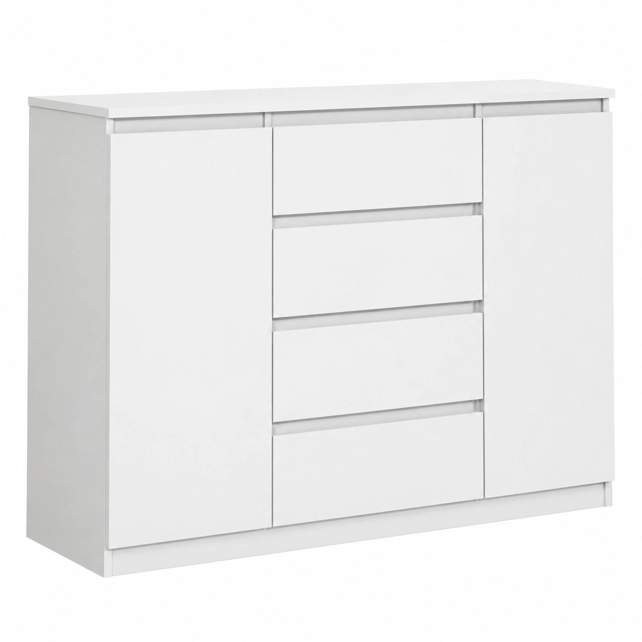 Commode, avec rangement, avec tiroirs, avec portes, coloris blanc, pour la chambre ou le salon