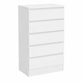 Commode, avec tiroirs, coloris blanc, 60 x 40 x 119 cm, pour la chambre ou le salon