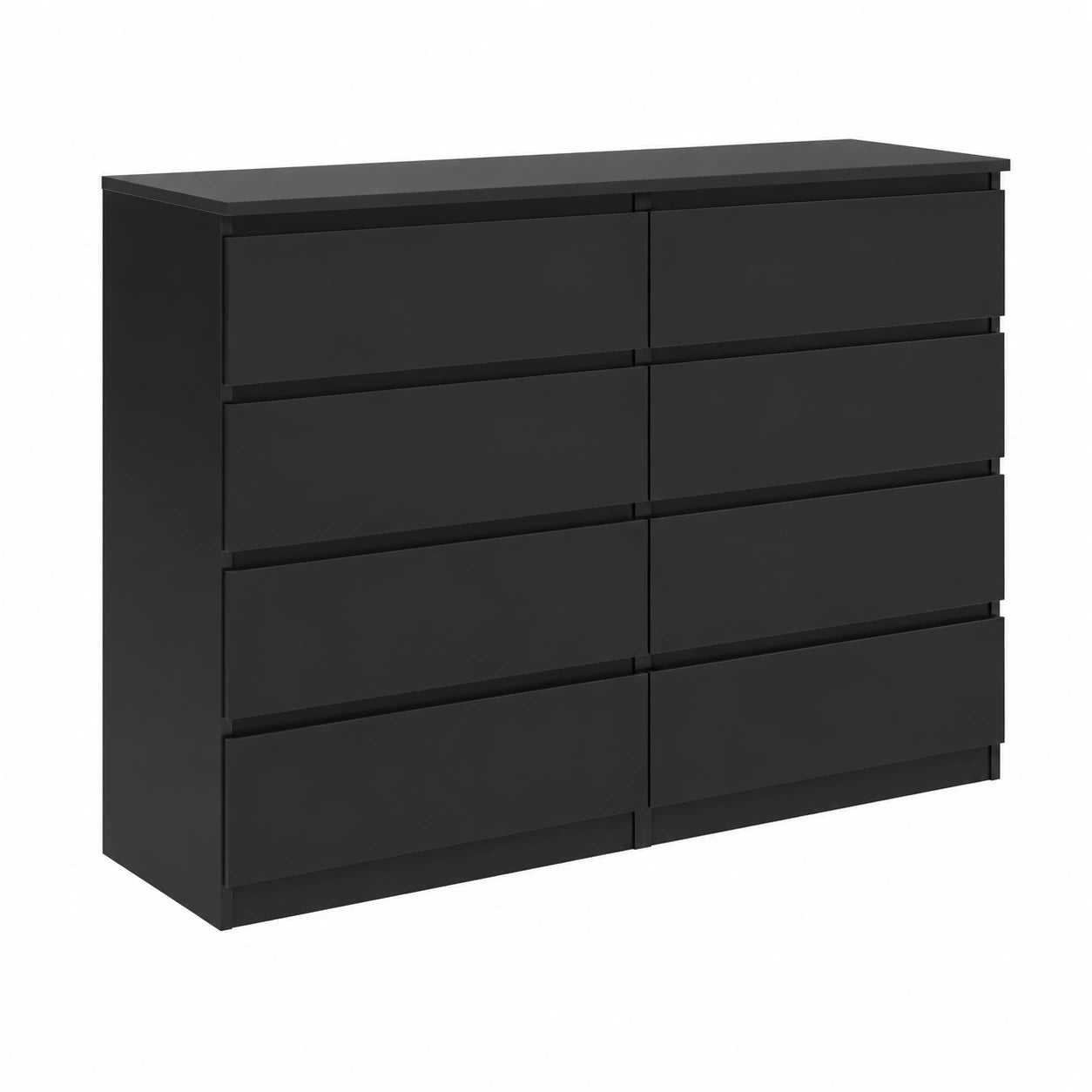 Commode, avec rangement, avec tiroirs, coloris noir, 138,5 x 101,5 x 39 cm, pour la chambre ou le salon