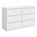 Commode, avec rangement, avec tiroirs, coloris blanc, 120,4 x 78,2 x 39 cm, pour la chambre ou le salon