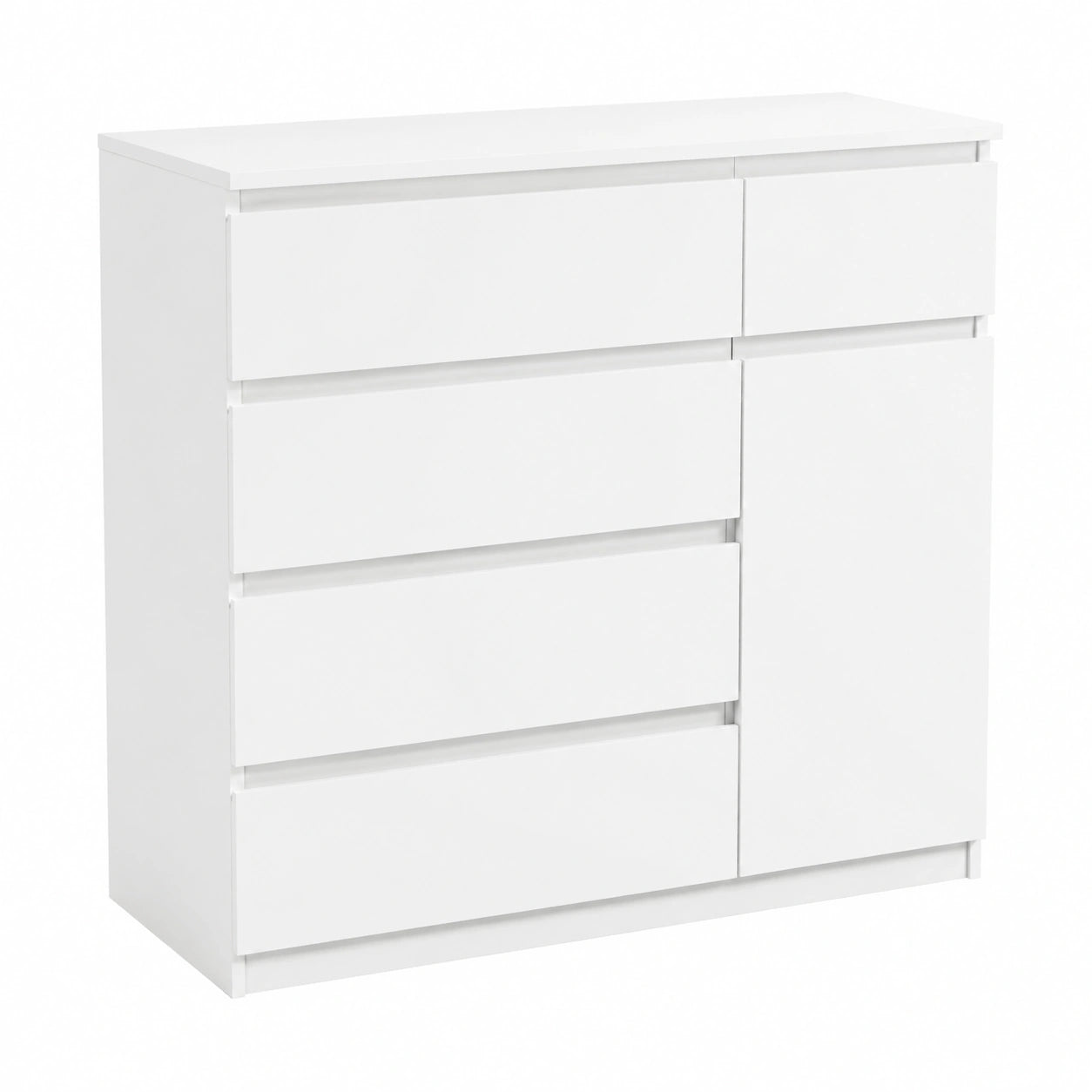 Commode, avec tiroirs, coloris blanc, 90 x 40 x 80 cm, pour la chambre ou le salon