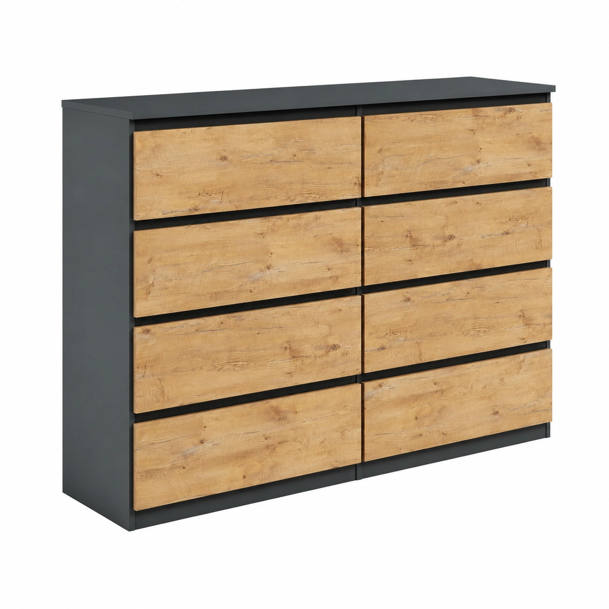 Commode, avec rangement, avec tiroirs, 120 x 101,5 x 39 cm, coloris anthracite, pour la chambre ou le salon