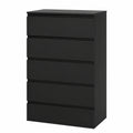 Commode, avec tiroirs, coloris noir, 60 x 40 x 100 cm, pour la chambre ou le salon