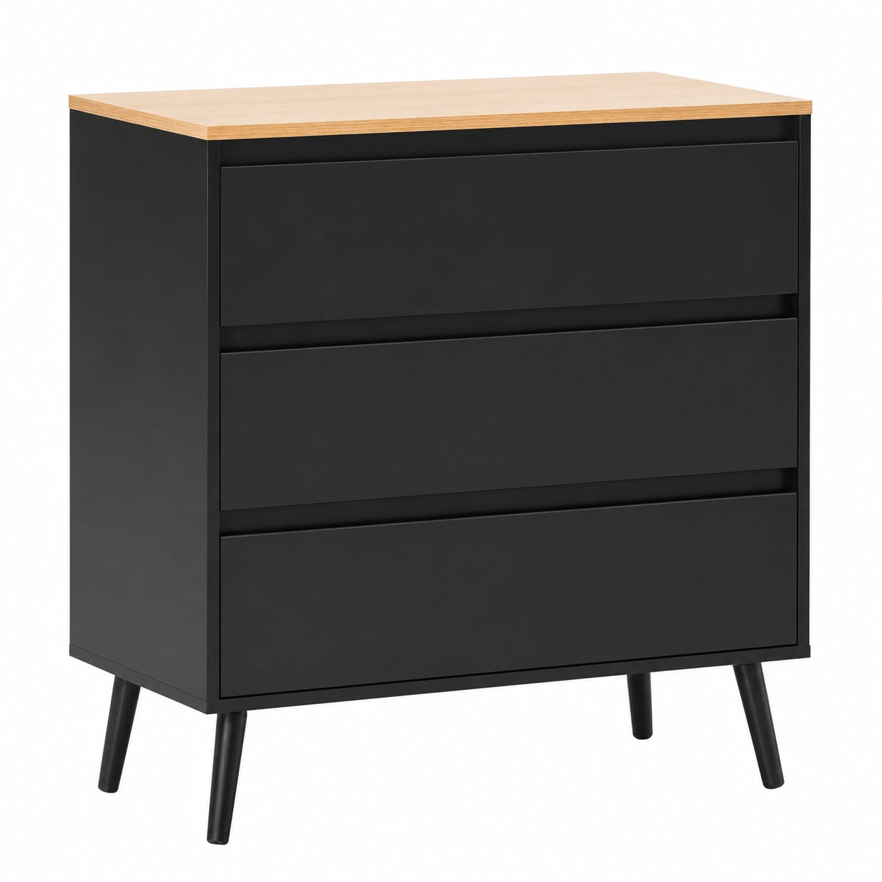 Commode, avec tiroirs, coloris noir, pour la chambre ou le salon