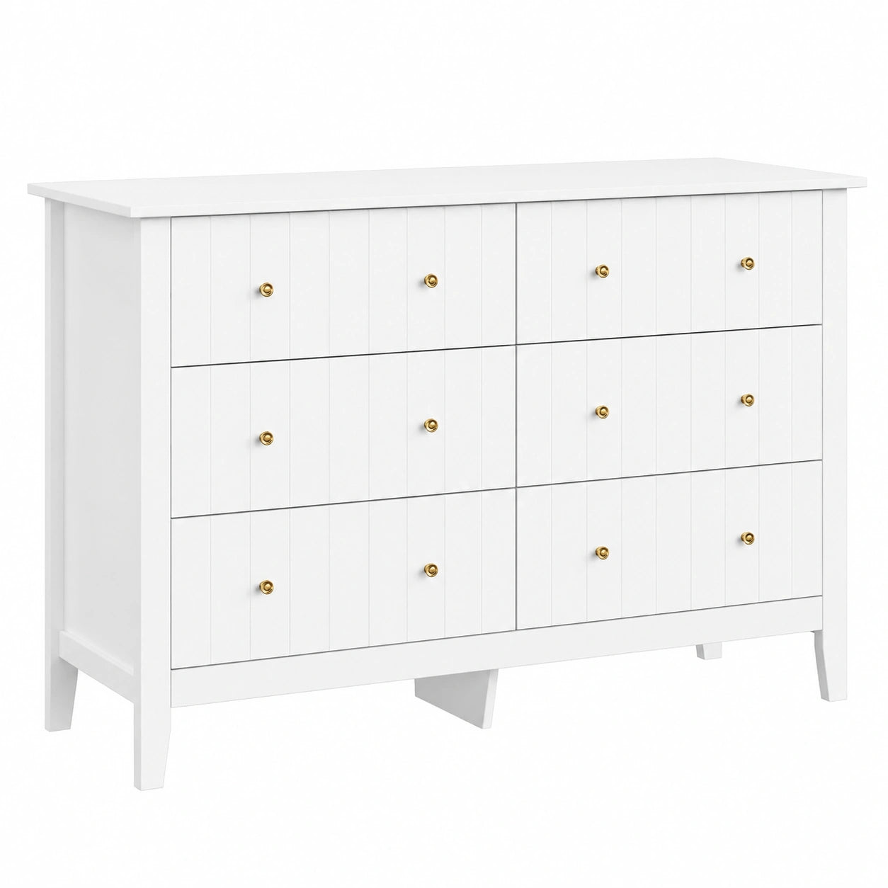 Commode, avec tiroirs, 133 x 45 x 79,5 cm, coloris blanc, pour la chambre ou le salon