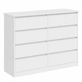 Commode, avec tiroirs, 120 x 39,5 x 96 cm, coloris blanc, pour la chambre ou le salon