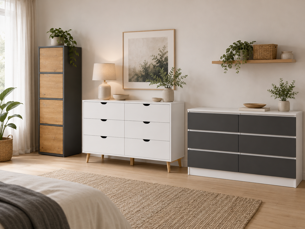Salón mediterráneo con muebles seleccionados